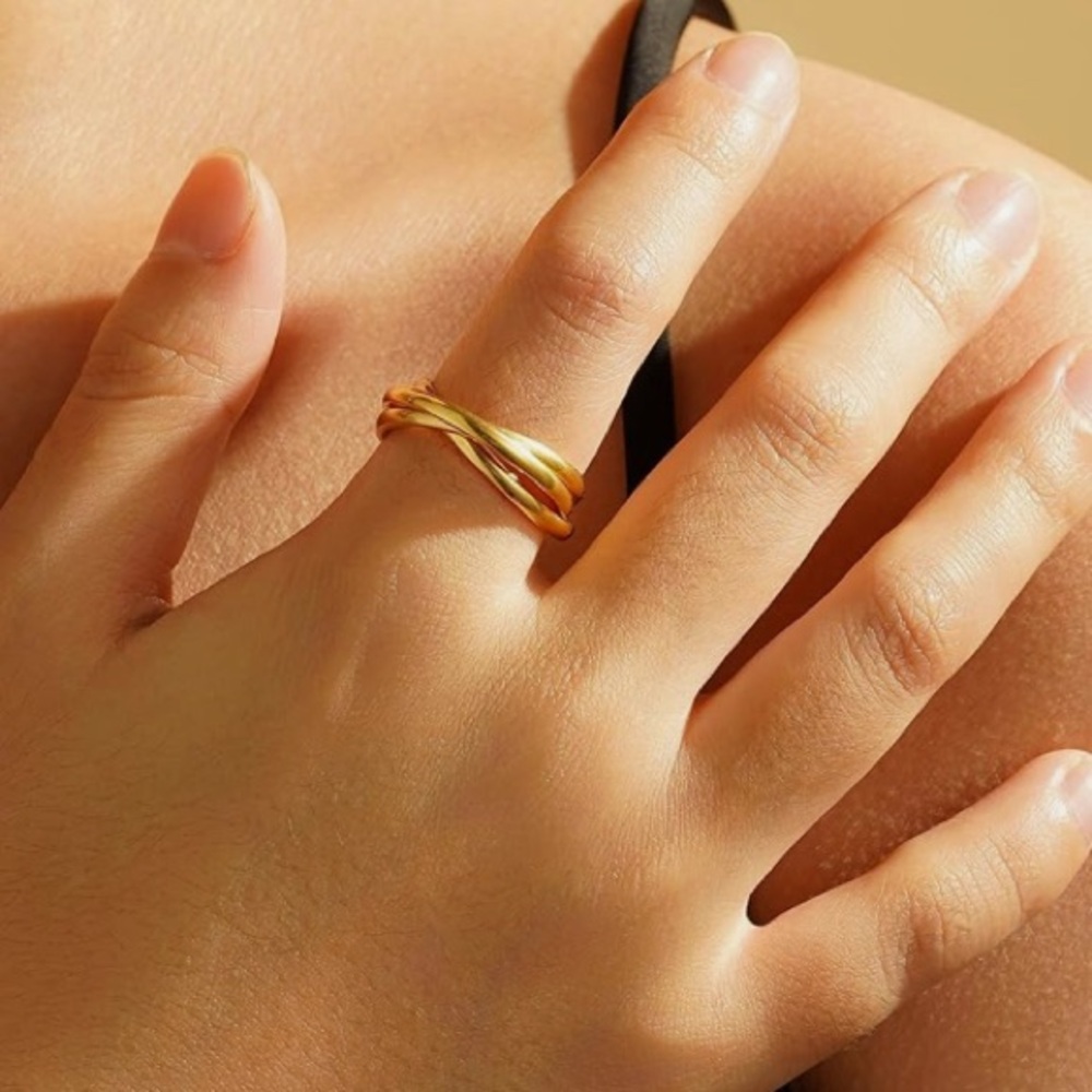 Gold Stacking Rings - Size 7